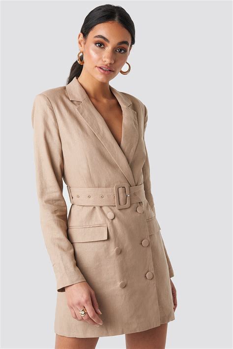 beige blazer dress